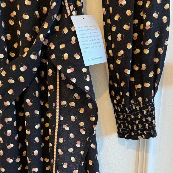 Max Studio Black Polka Dot Wrap Dress - Picture 3 of 4